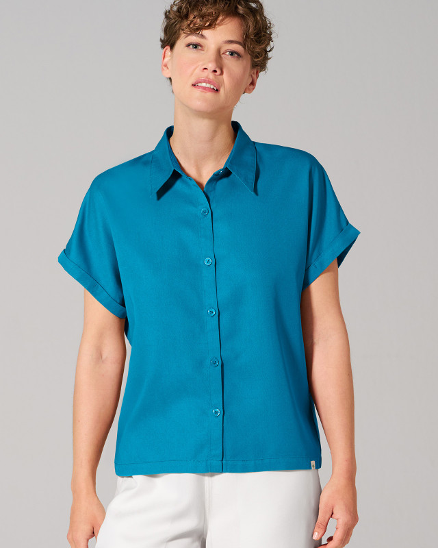 HempAge Hanf Bluse - Farbe azure aus 100% Lyocell